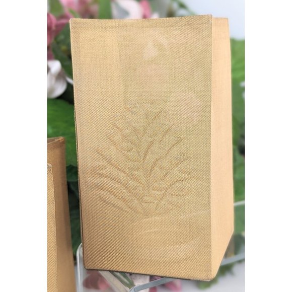 Gold Wire Mesh Tea Light Candle Holder Vintage Dept 56 Fine Mesh Paper Bag Style - Picture 9 of 9